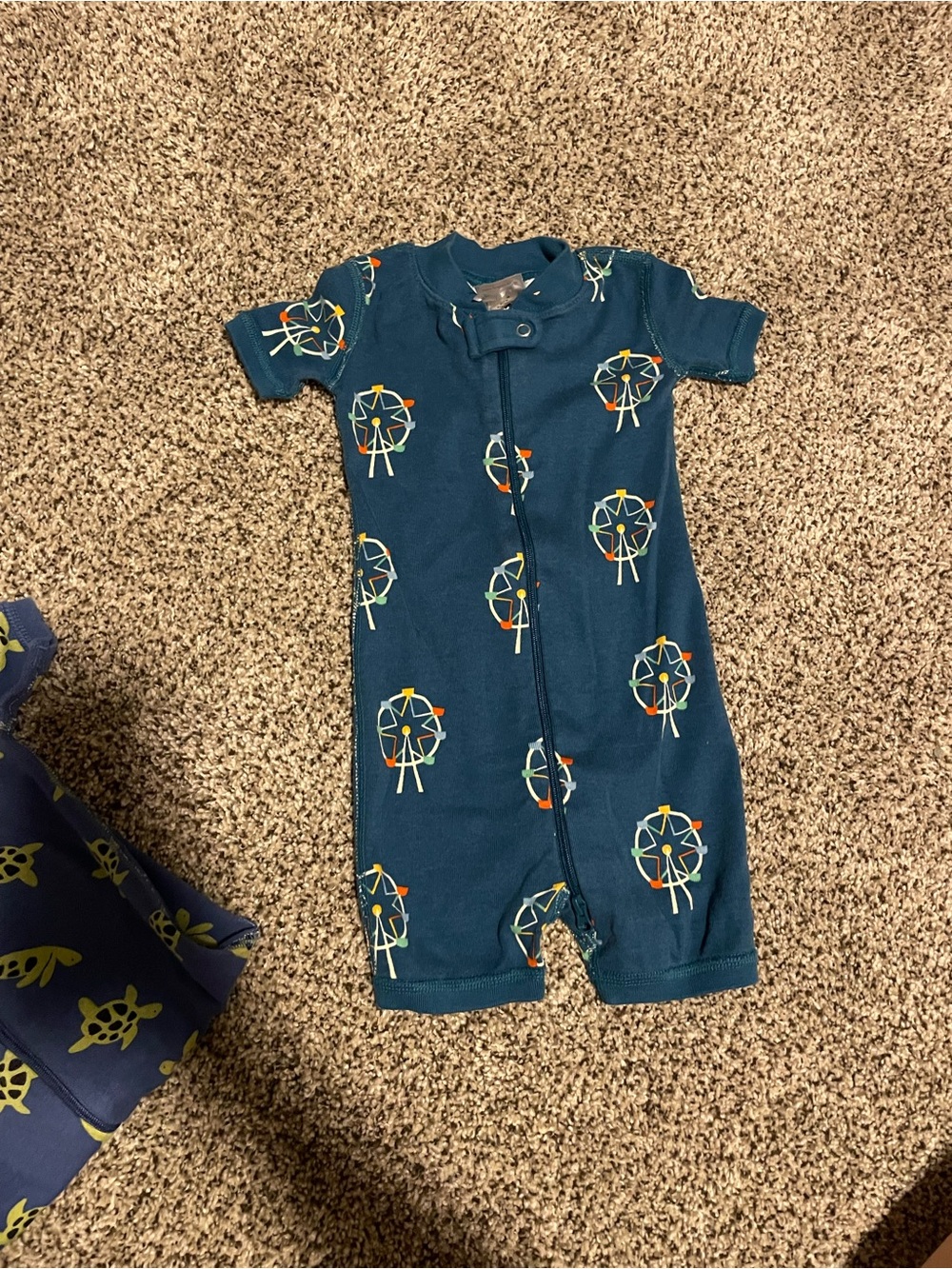 Brand new Hana Anderson blue Ferris Wheel Print One-Piece Romper